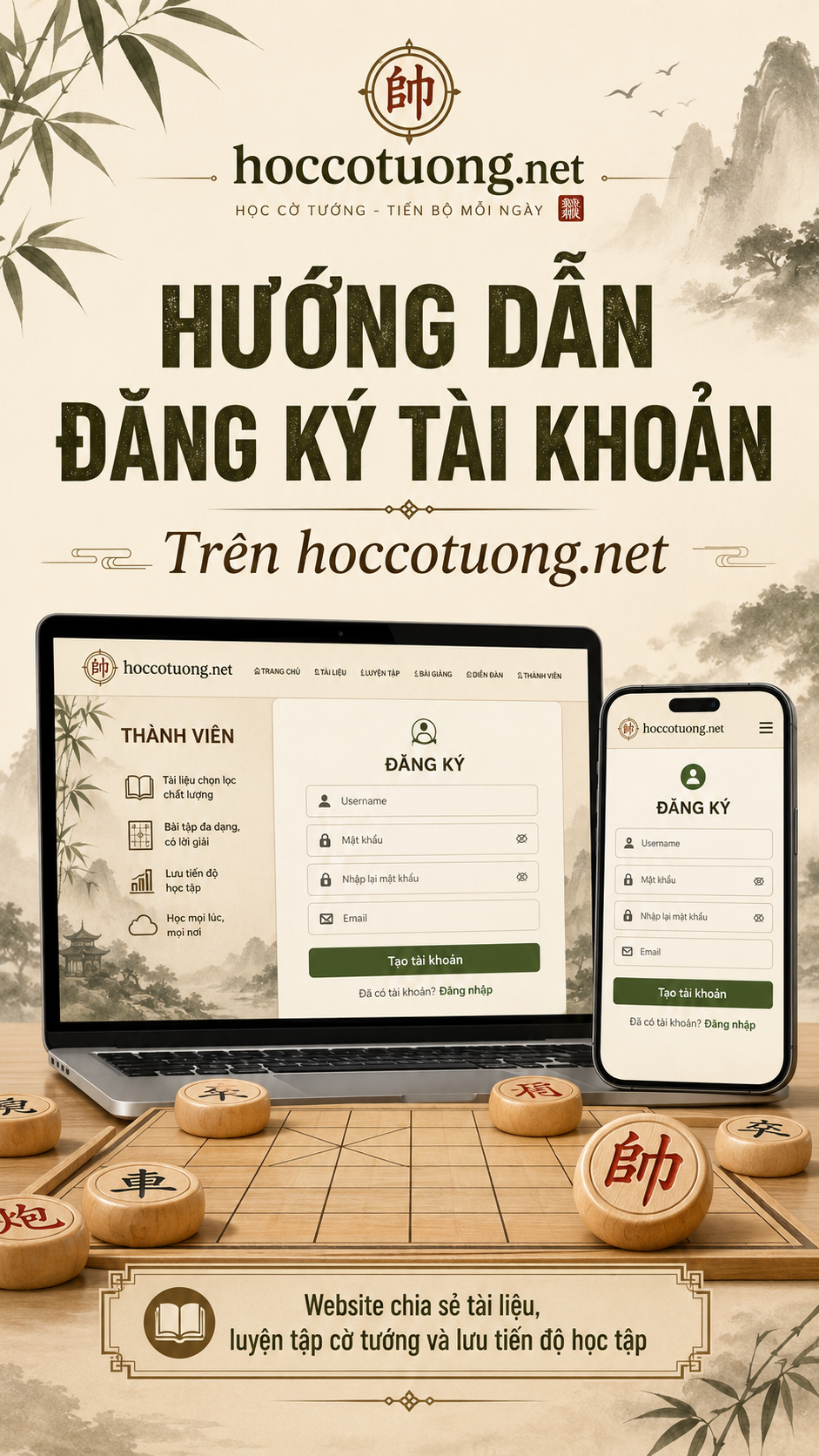 Hướng dẫn đăng ký tài khoản tại hoccotuong.net cho người mới