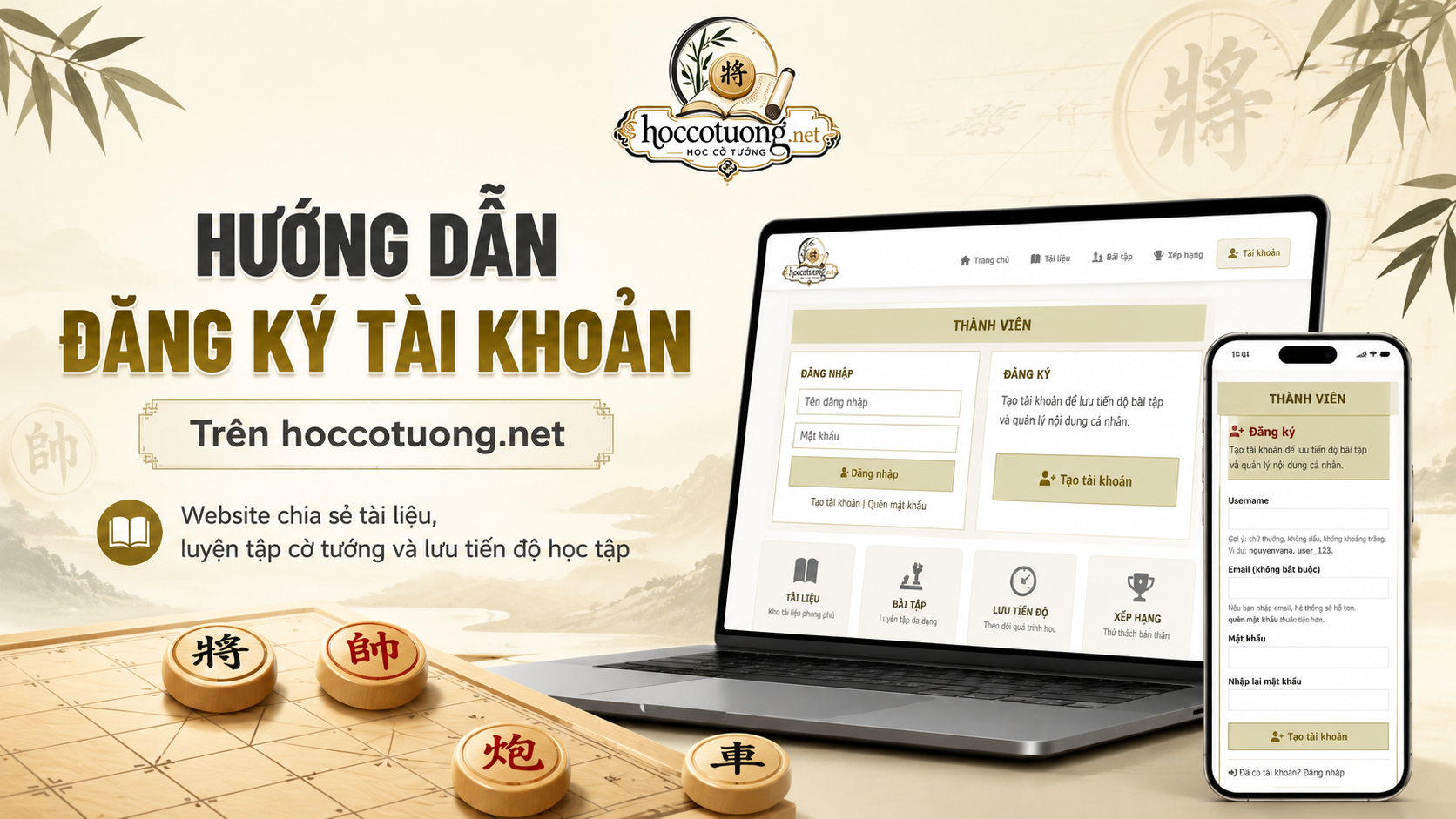 Hướng dẫn đăng ký tài khoản tại hoccotuong.net cho người mới